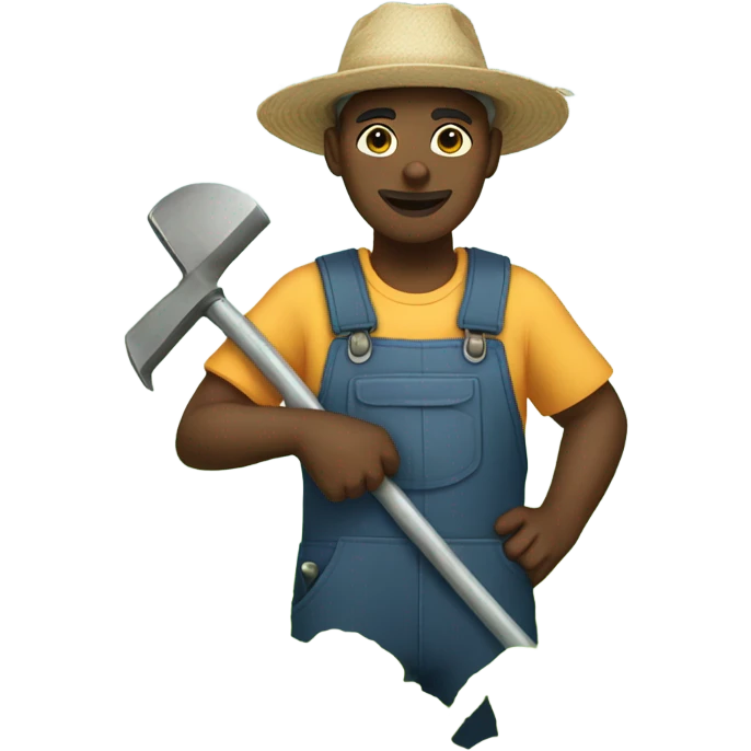 Black person working on a field emoji