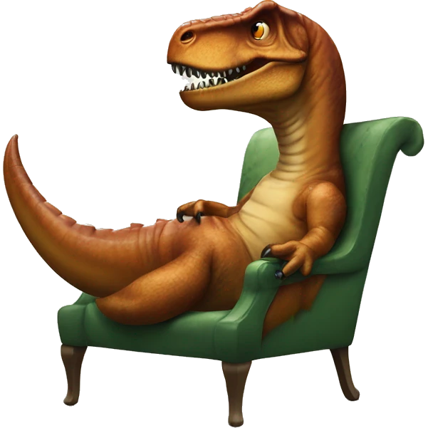 Tyrannosaurus Rex in a dinosaur chair emoji