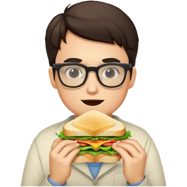 geek eating sandwicgh emoji