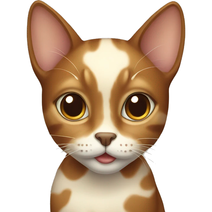 Brown cat with cream spots emoji