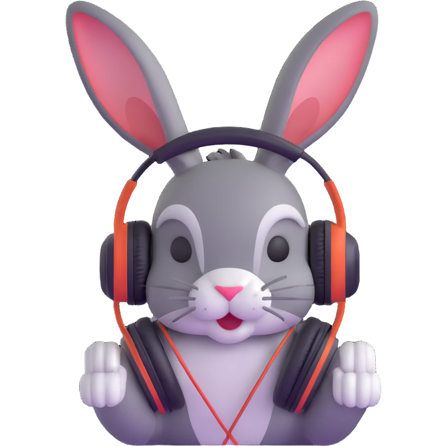 rabbit with headphones emoji