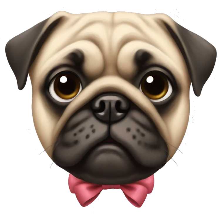 Pug with bow emoji