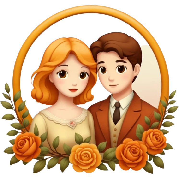 Warm-colored romantic vintage aesthetic  emoji