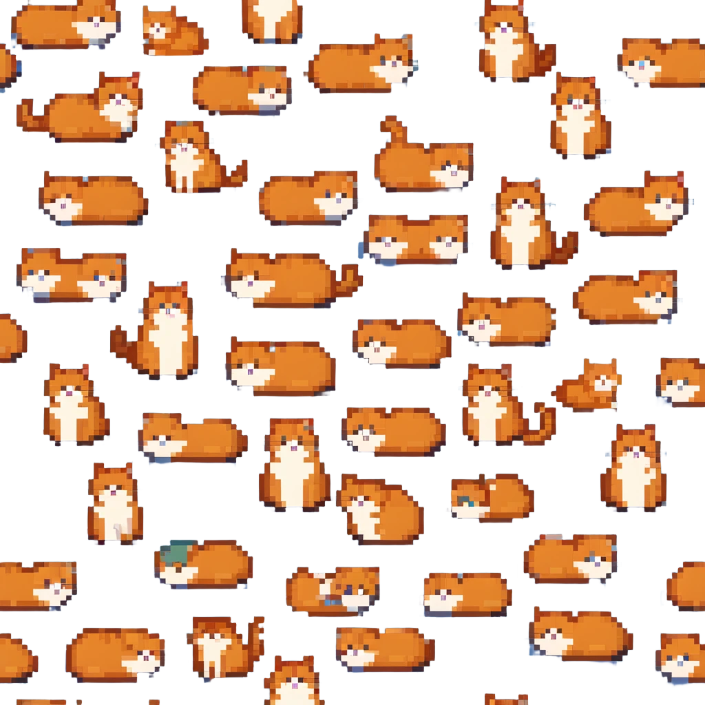 round chubby orange cat, entire body emoji