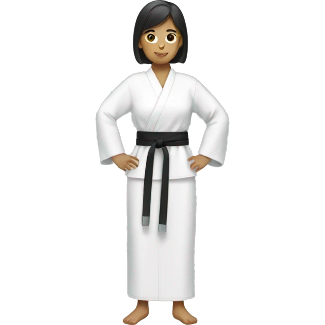 woman wearing a white belt dobok emoji