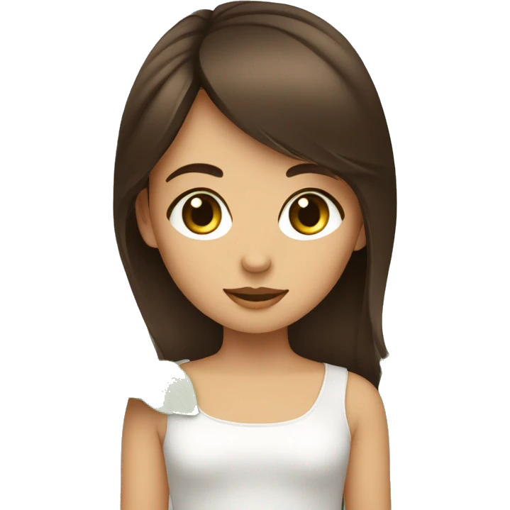 fille brune aux yeux verts emoji