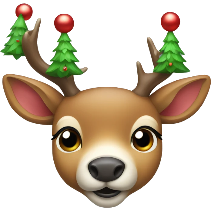 a deer with a Christmas hat emoji