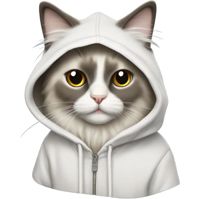 Ragdoll cat wearing a hoodie emoji