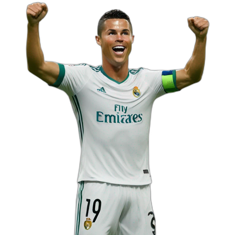 Ronaldo doing his siuuu celebration emoji