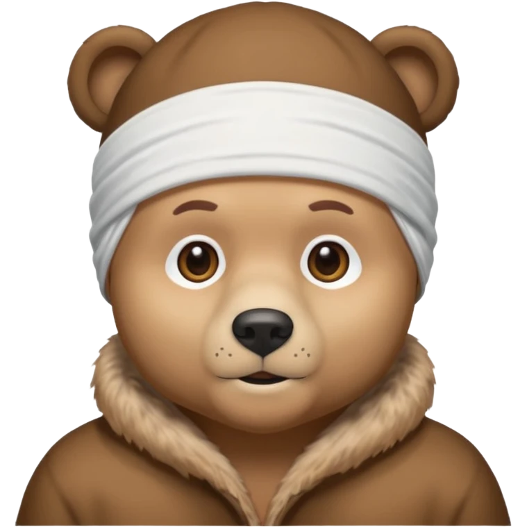 Сделай лицо медведя в белой дюраге emoji