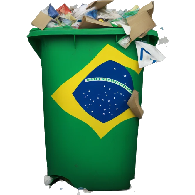brazil flag in trash emoji