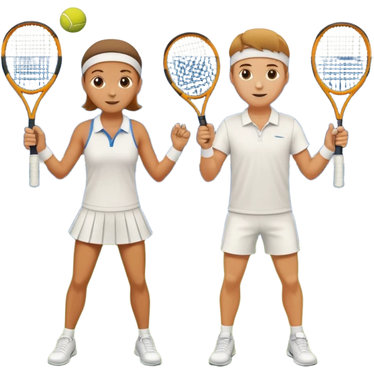 two tennis players of European appearance emoji