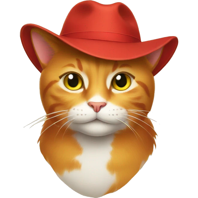 Red cat with yellow hat  emoji