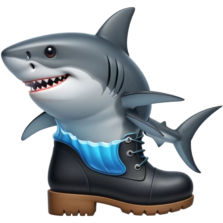 Shark with boots emoji