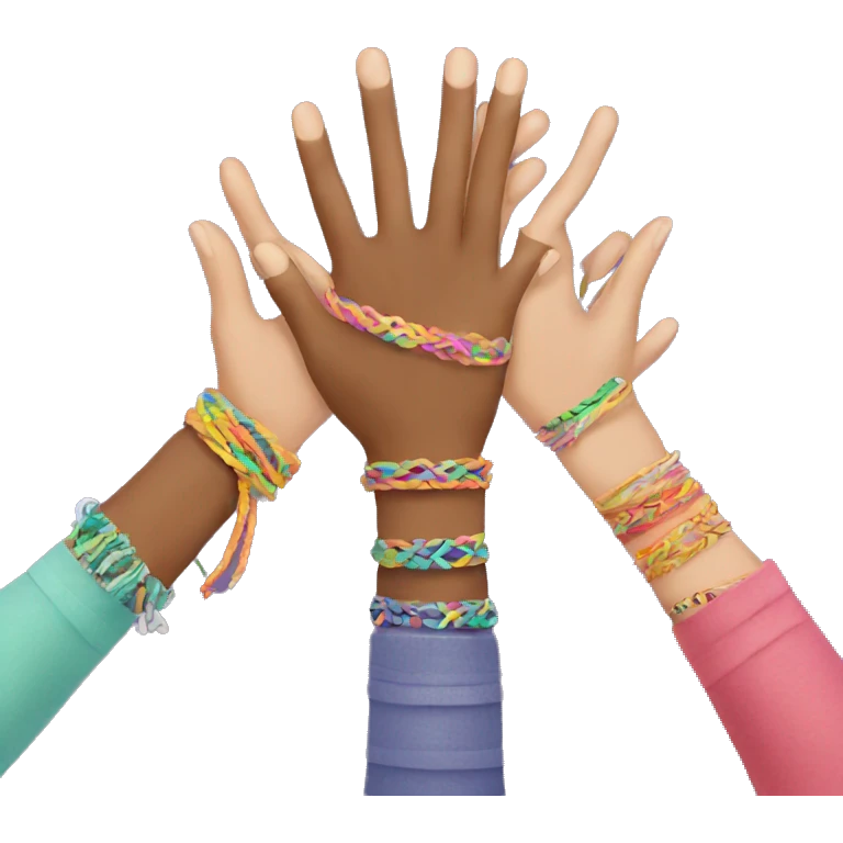 hands with friendship bracelets emoji