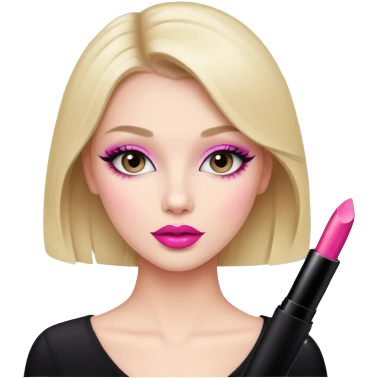A beautiful girl in salon makeup artist  emoji