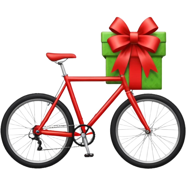 Bike wrapped as a christmas gift emoji