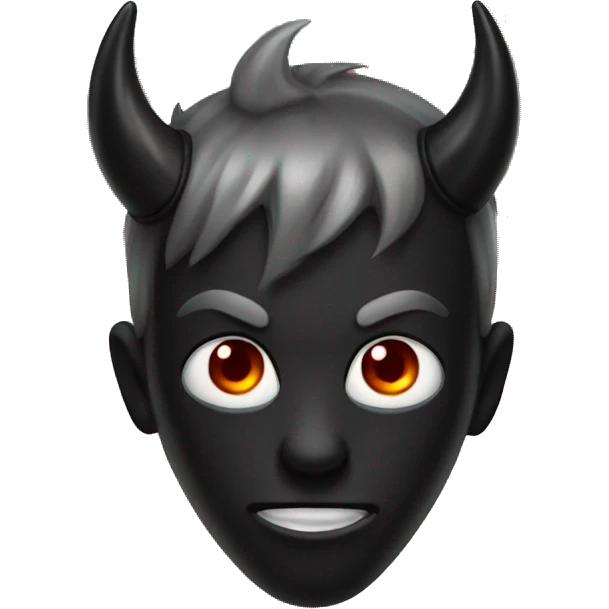 Black heart with devil horn  emoji