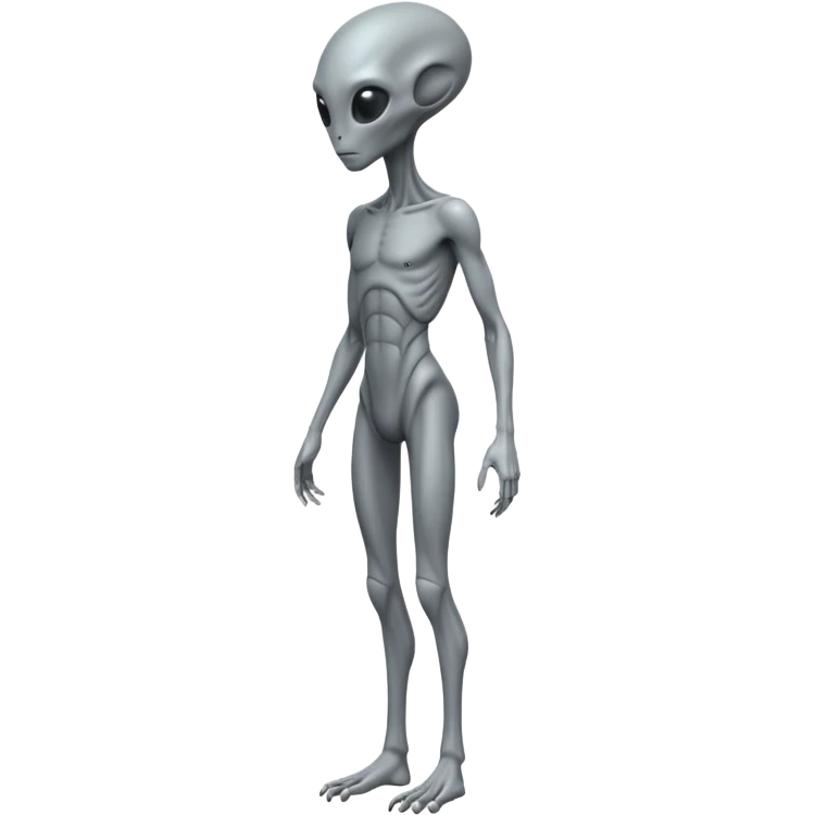 fullbody humanoid gray alien direct sideview emoji