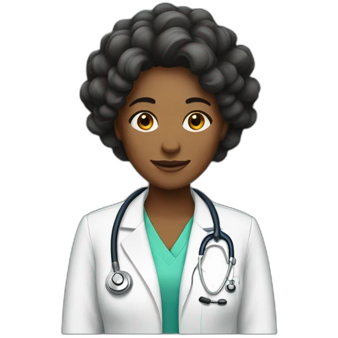 DOCTORA CON RULOS PELO NEGRO emoji