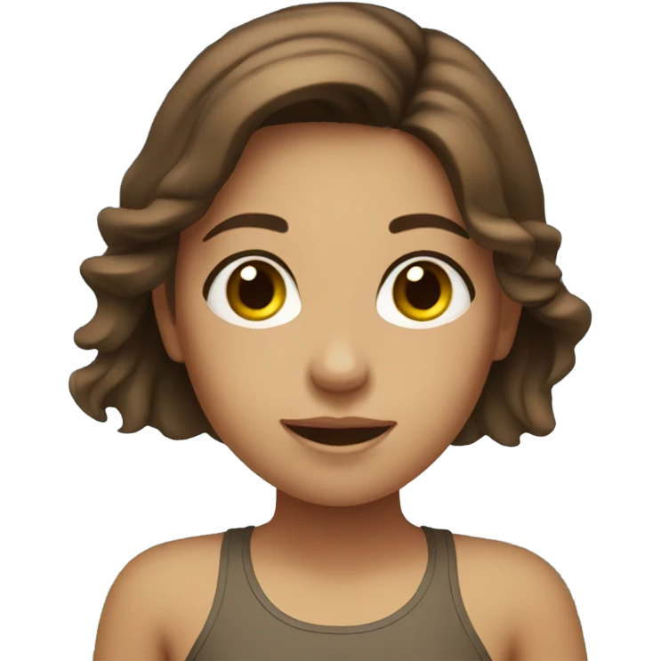 girl with brown hair beach emoji