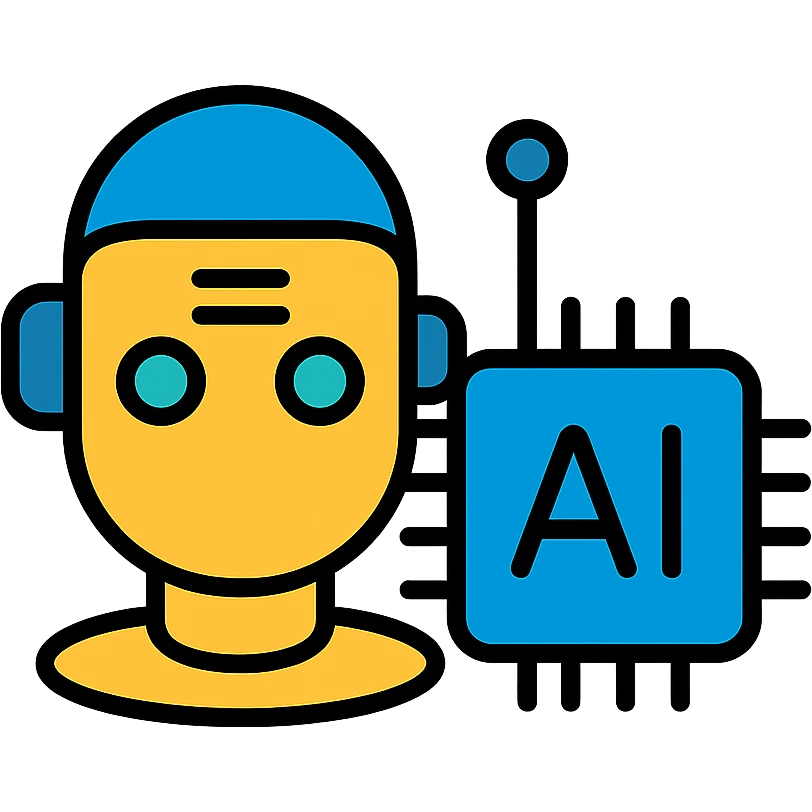 artificial intelligence, minimalistic, geometric shapes, cool tones, clean design emoji