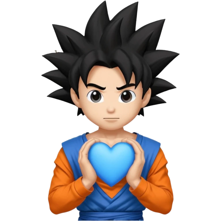 Goku con un corazón azul  emoji