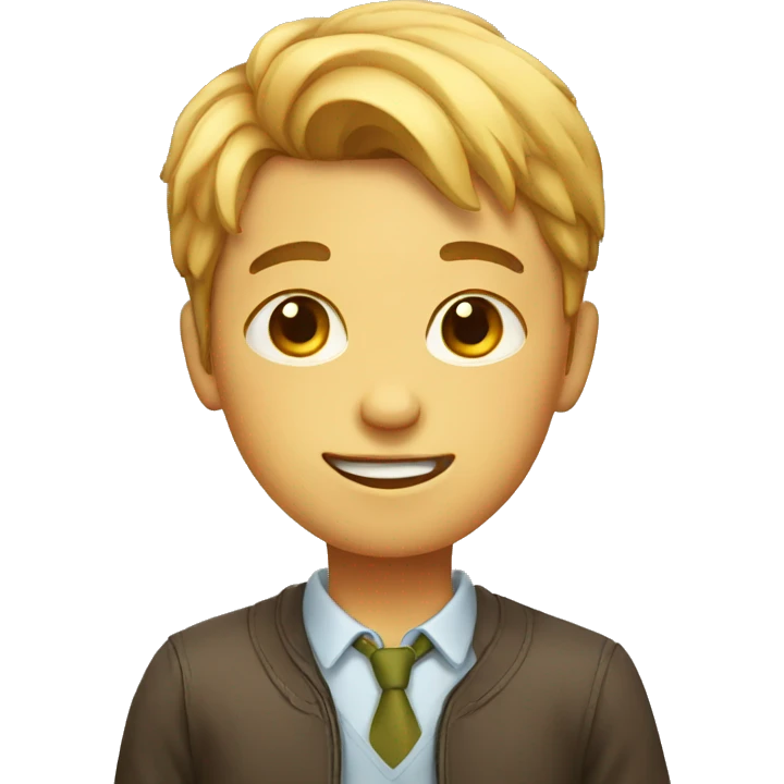 Boy with a funny face emoji
