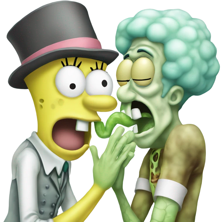 SpongeBob kissing squidward  emoji
