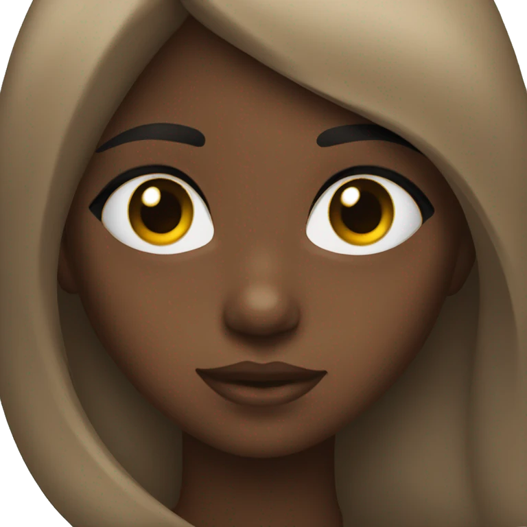 niña pelo negro y ojos marrones emoji