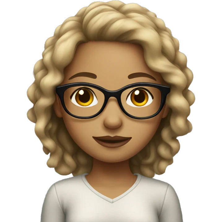Light skinned girl with glasses  emoji