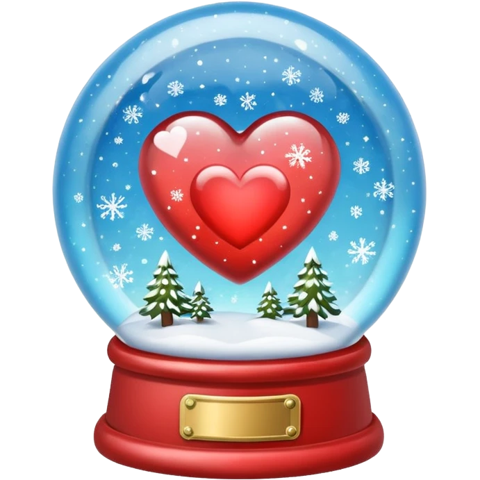 Heart-shaped snow globe emoji