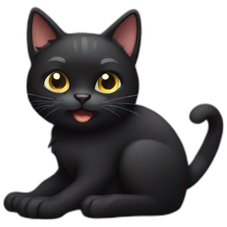 Black bad cat emoji
