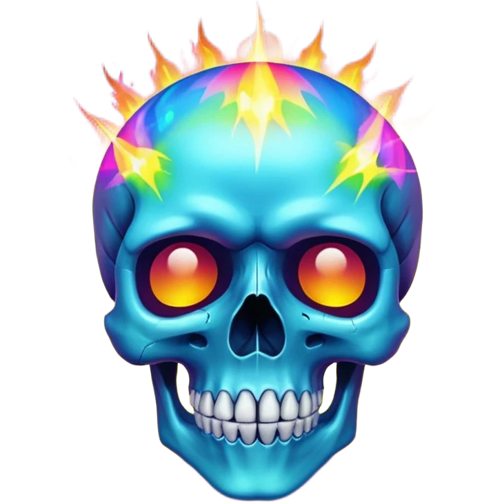 Skull with mind blowing emoji