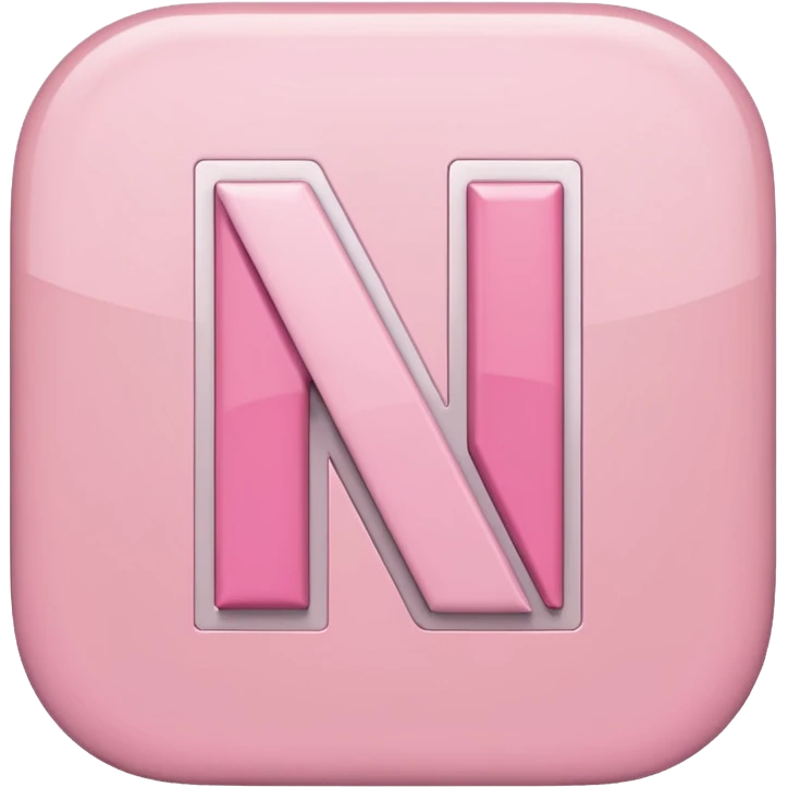 Netflix aesthetic "N" logo in pastel pink emoji