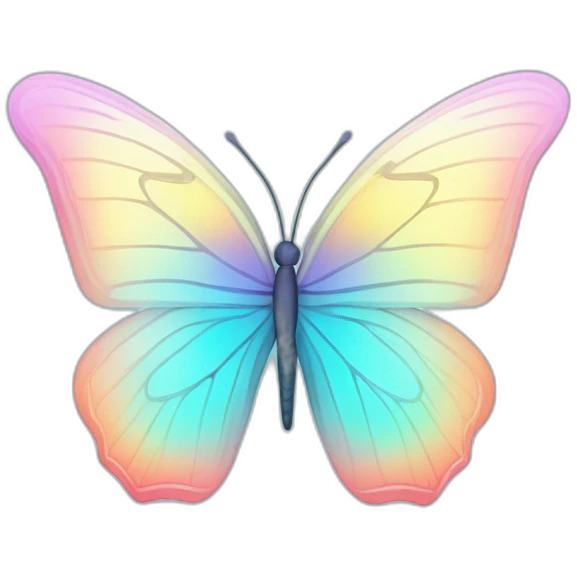 Glowing Pastel Gradient Hue Iridescent Butterfly emoji