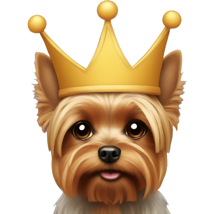 Yorkie's head in a crown  emoji