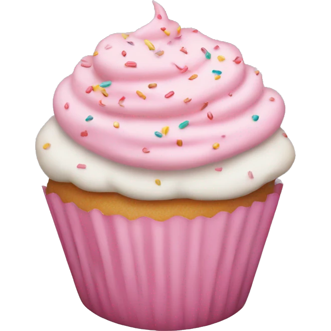 baby pink cupcake with sprinkles  emoji