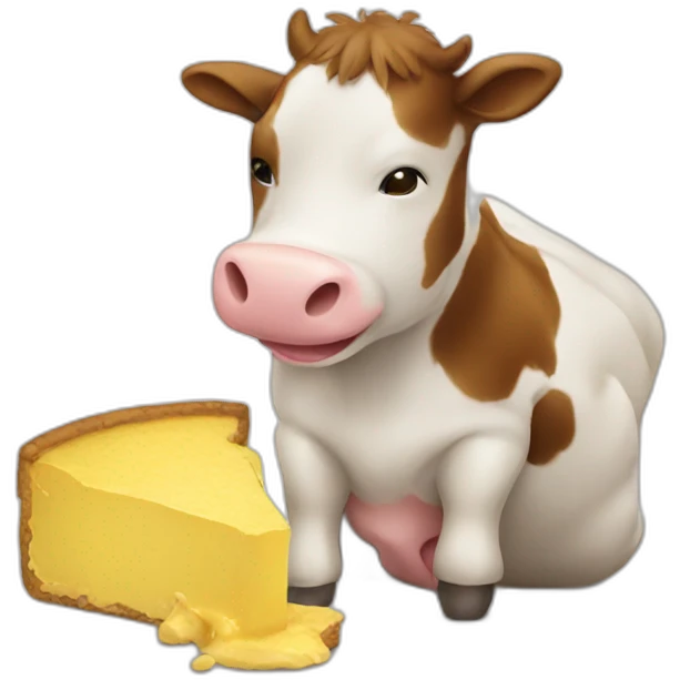 chick eating cow emoji