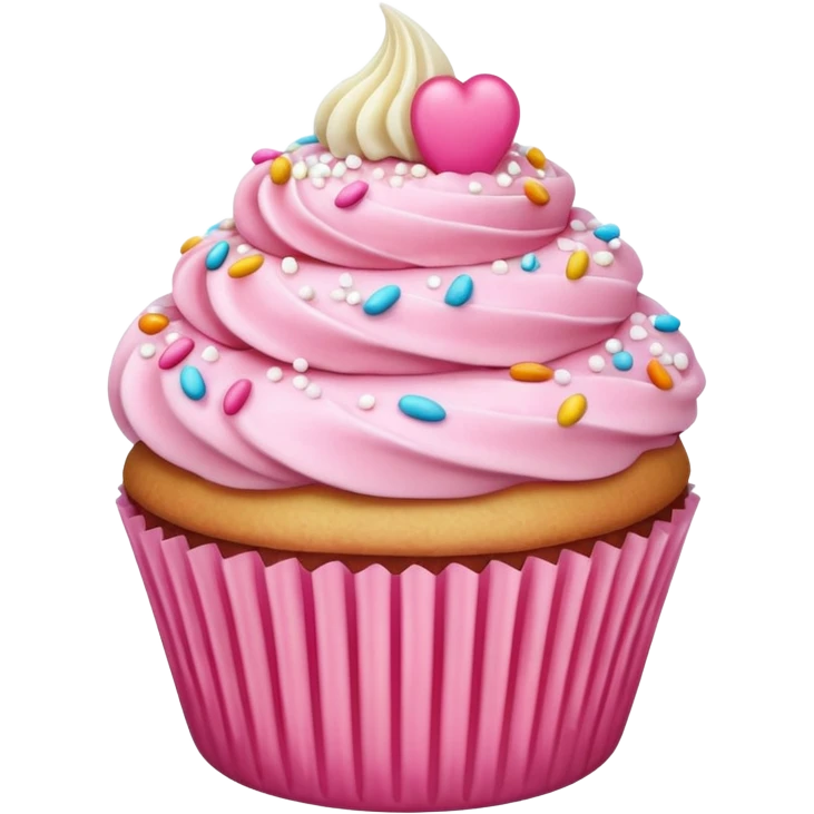 Cupcake with pink icing emoji