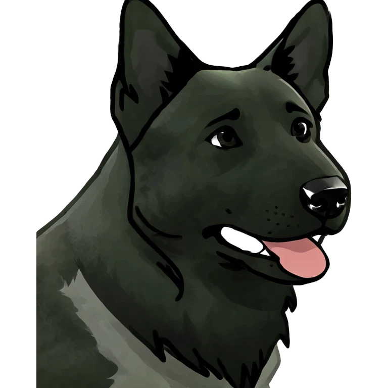 All black German shepherd dog. emoji