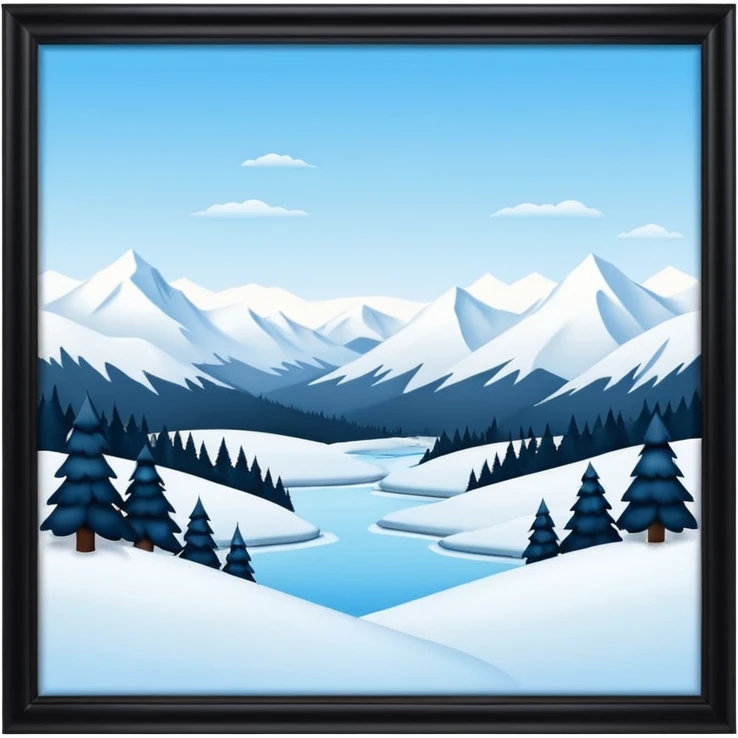 An Alaskan snowy winter back drop to be used in the style of "duck hunt" the bottom 30% needs to contain landscape and the top 70% needs to be blank space. More graphic detail in a 3D style. emoji