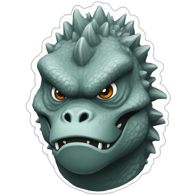 Godzilla manga style face emoji