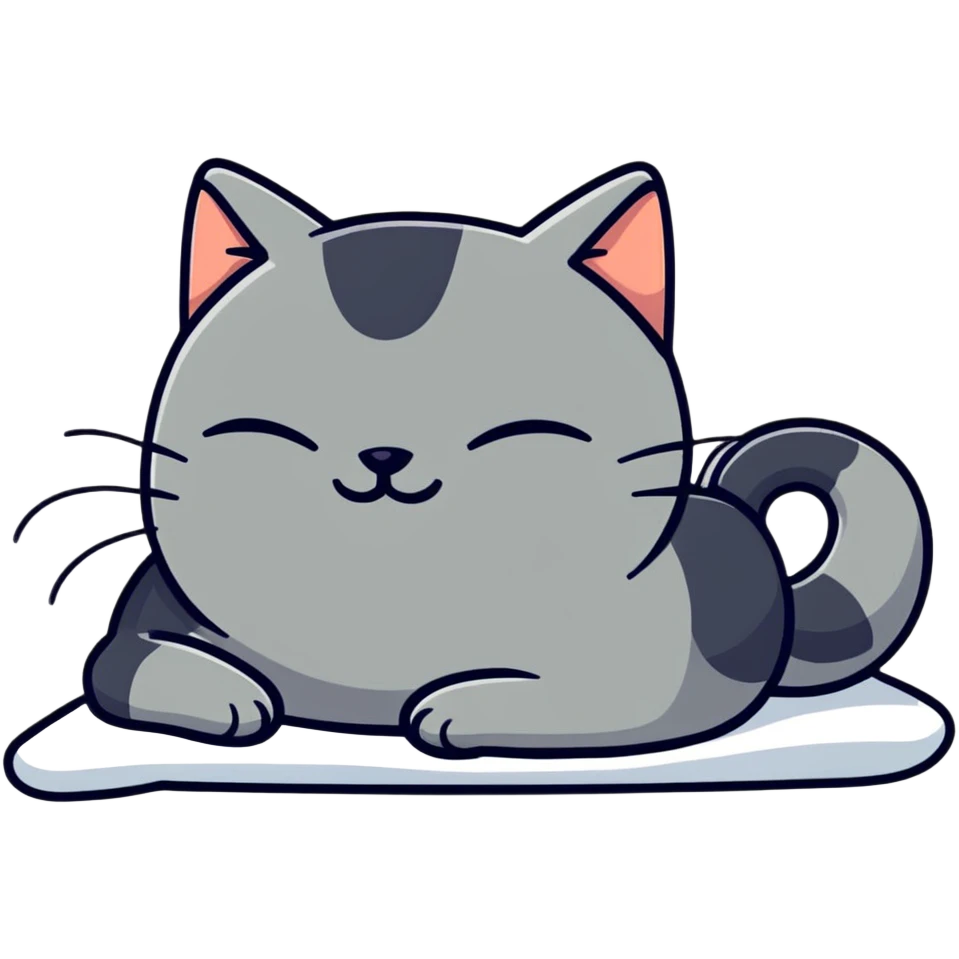 cat napping with zzz emoji