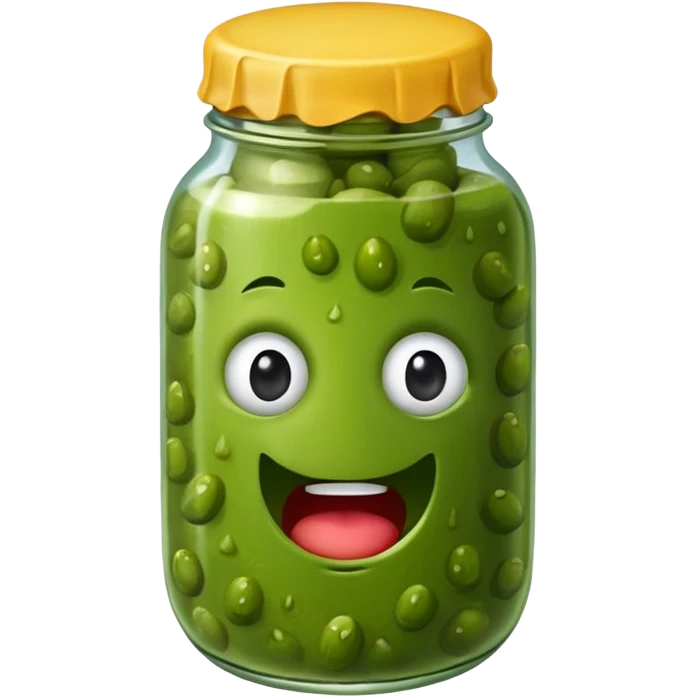 Pickle with a face emoji