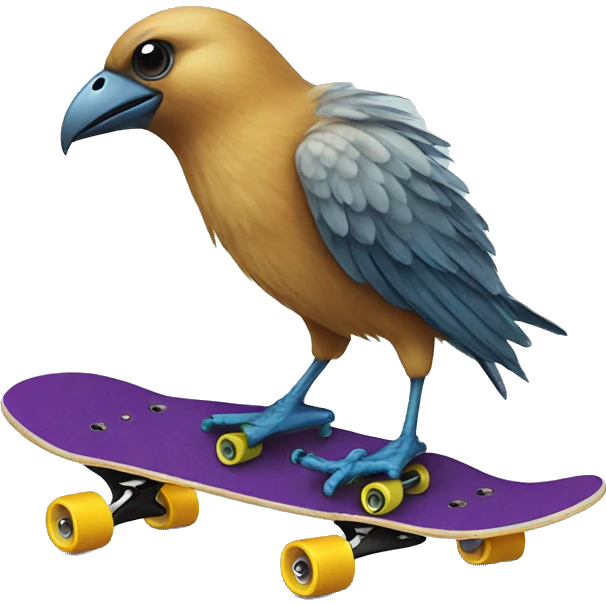 Bird on a skateboard  emoji