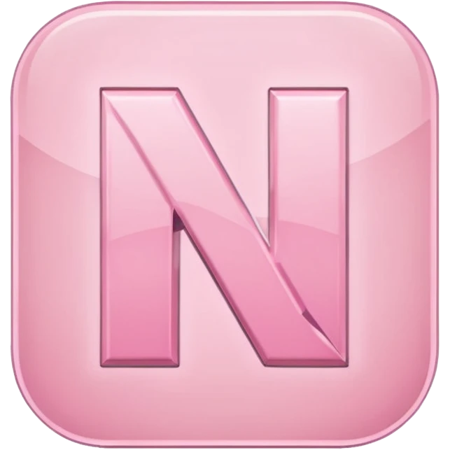 Netflix aesthetic "N" logo in pastel pink emoji
