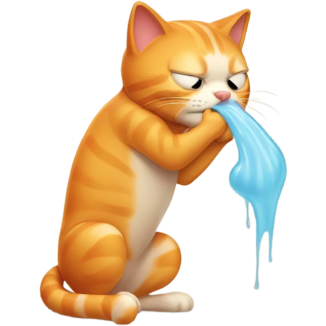 Orange cat vomiting  emoji