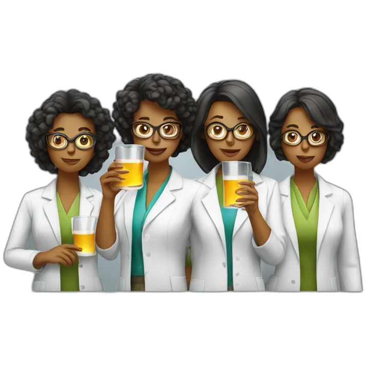 four drinking female scientists emoji