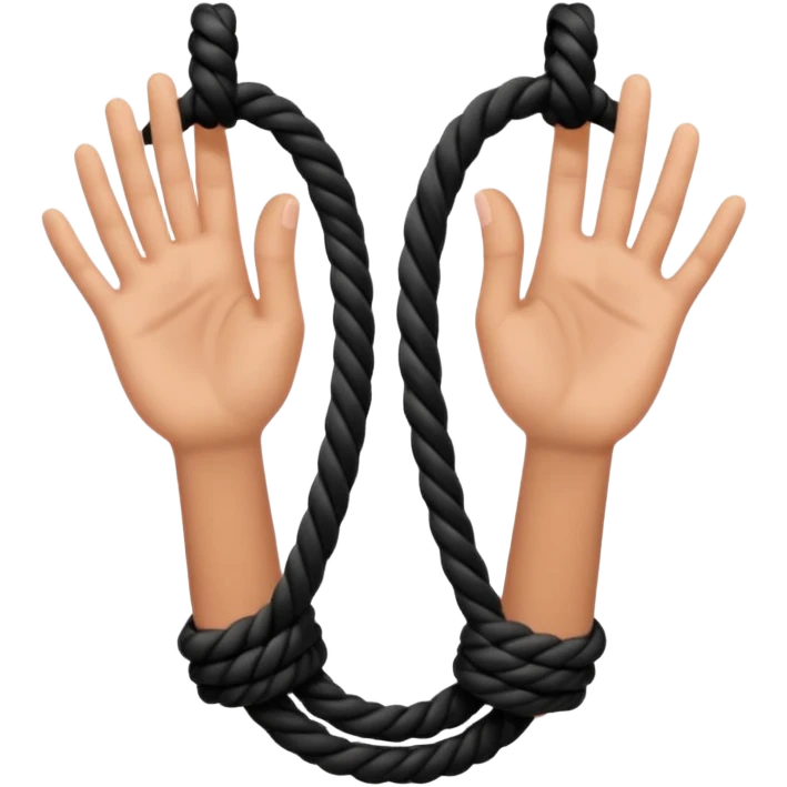 Black rope on female hands  emoji